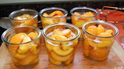 Десерт из консервированных персиков