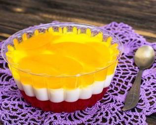 Десерт из яблок радуга