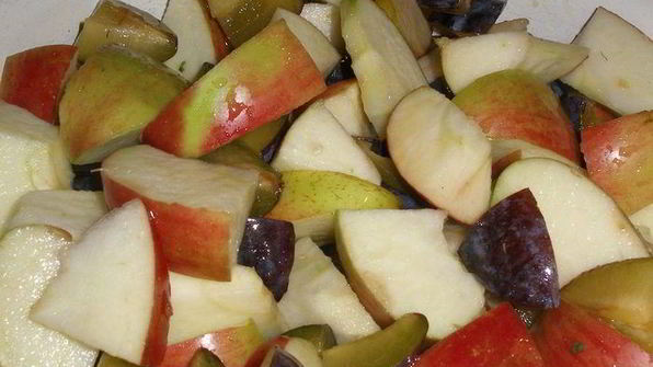 фруктовый пудинг в карамельной крошке