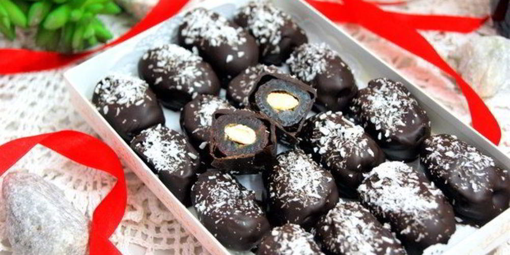 Рецепт натуральные конфеты финики с миндалем в шоколаде