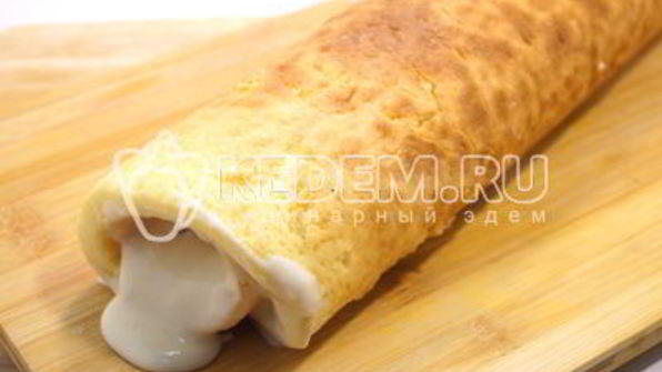 бисквитный рулет с кремом зимнее полено