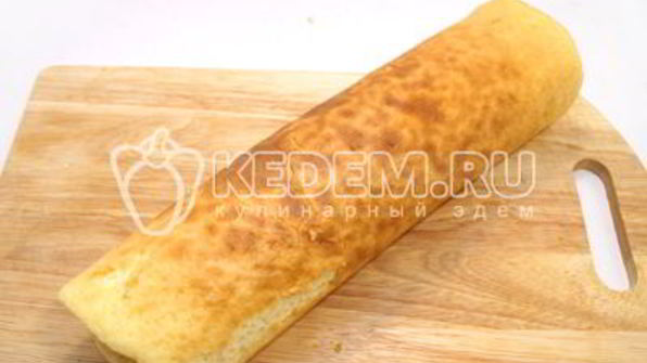 бисквитный рулет с кремом зимнее полено