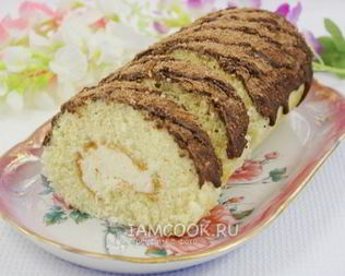 Бисквитный рулет с кремом