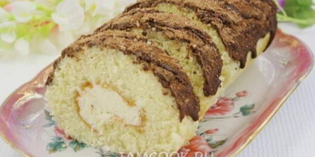 Рецепт бисквитный рулет с кремом