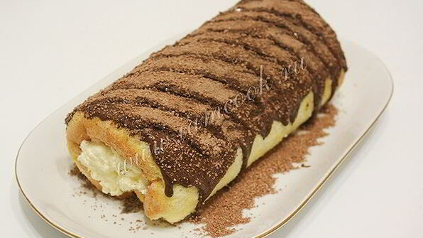 бисквитный рулет с кремом