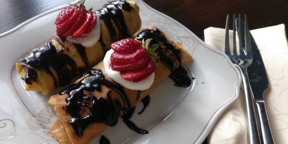 Рецепт блинчики с клубникой и заварным кремом