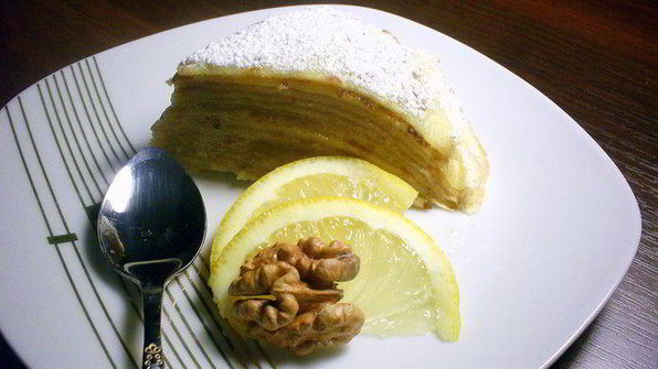 блинный тортик с миндальным кремом