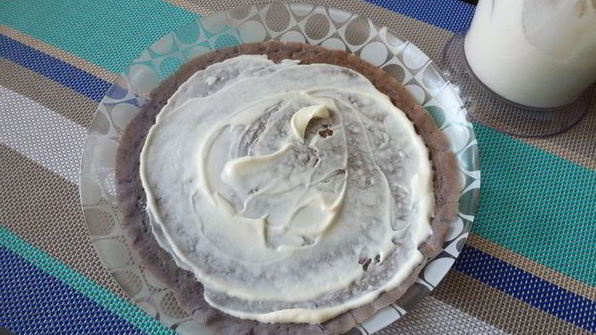 черничные блинчики с кремом из маскарпоне