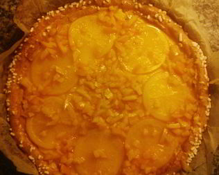 Итальянская кростата с заварным кремом и карамелизованными апельсинами