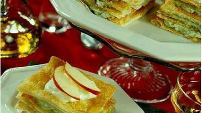 Мильфей с кремом из брынзы