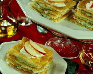 Мильфей с кремом из брынзы