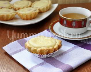 Песочные корзиночки с творожным кремом