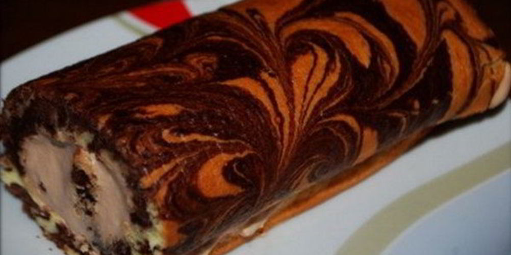 Рецепт рулет мраморный с бананово-шоколадным кремом