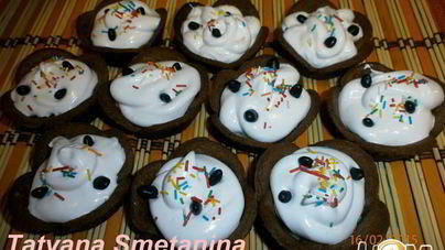 Шоколадно-кофейные корзинки с кремом