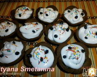 Шоколадно-кофейные корзинки с кремом