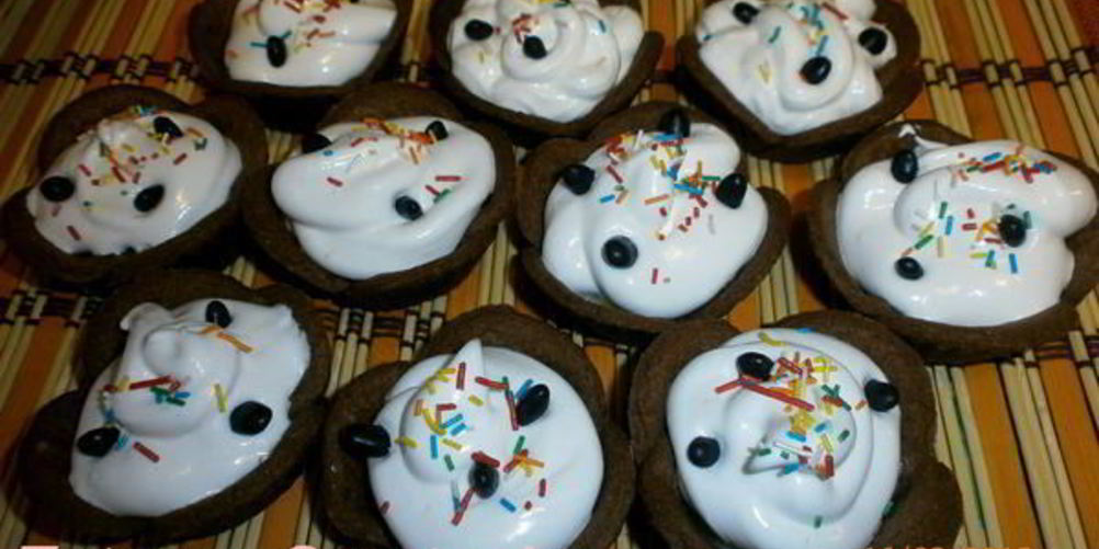 Рецепт шоколадно-кофейные корзинки с кремом