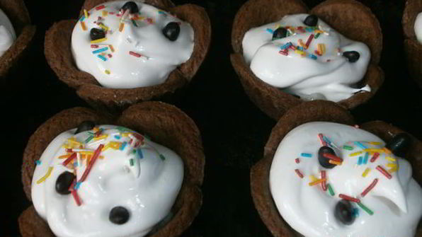 шоколадно-кофейные корзинки с кремом