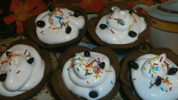 шоколадно-кофейные корзинки с кремом