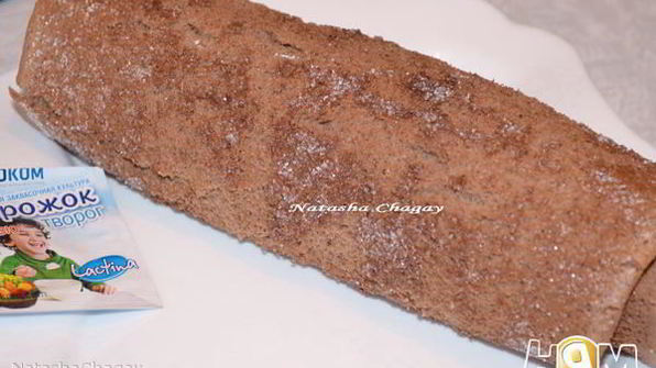 шоколадный рулет с творожным кремом