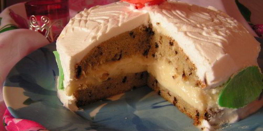 Рецепт тортик с заварным лимонно-сгущенным кремом и сливками