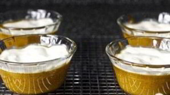 тыквенный пудинг со сметанным кремом