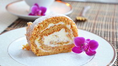 Тыквенный рулет со сливочным кремом