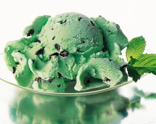Мятное мороженое с шоколадом