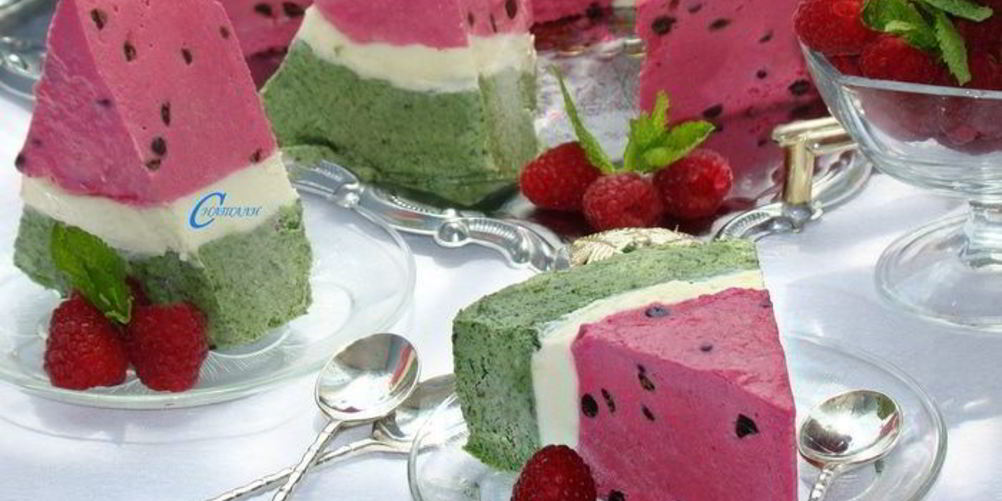 Рецепт торт-мороженое арбуз