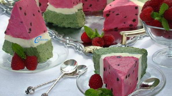 торт-мороженое арбуз