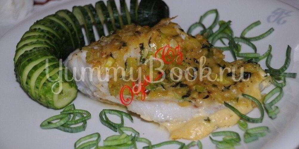 Рецепт филе трески, запеченнoе в муссе из лука-порея и базилика