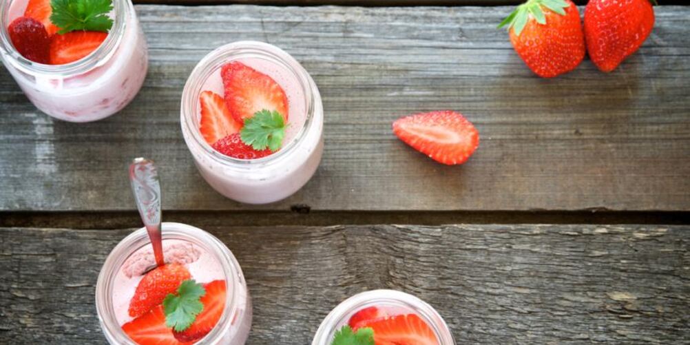 Рецепт клубничный мусс с йогуртом