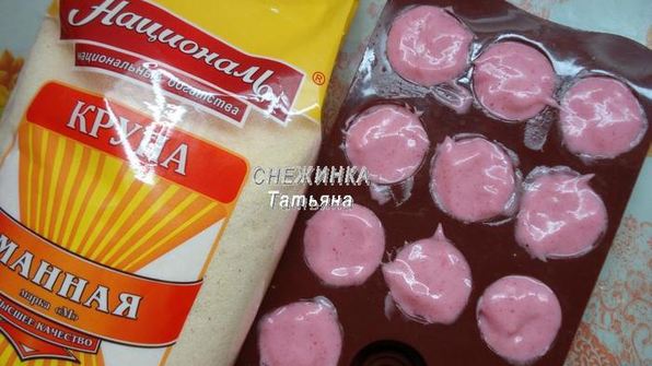 клюквенный мусс-зефир на манной крупе