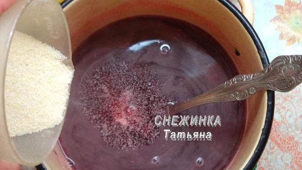 клюквенный мусс-зефир на манной крупе