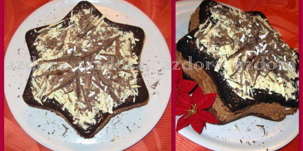 Рецепт рождественская звезда с шоколадным муссом