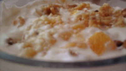 Творожно-апельсиновыый мусс с меренгой и апельсинами