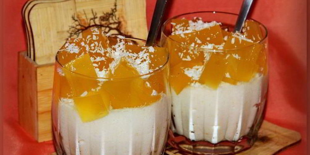 Рецепт творожно-яблочный мусс с апельсиновым желе