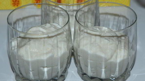 творожно-яблочный мусс с апельсиновым желе