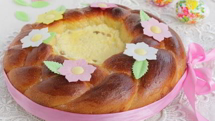 Кулич с творожной начинкой