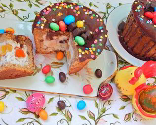 Шоколадный кулич с пломбиром