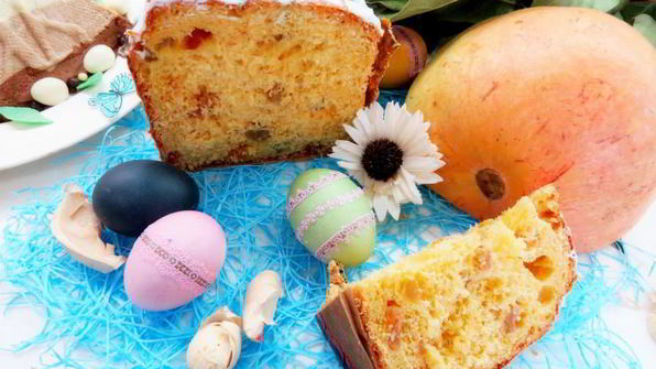 тыквенный кулич с лавандовой сливочной глазурью