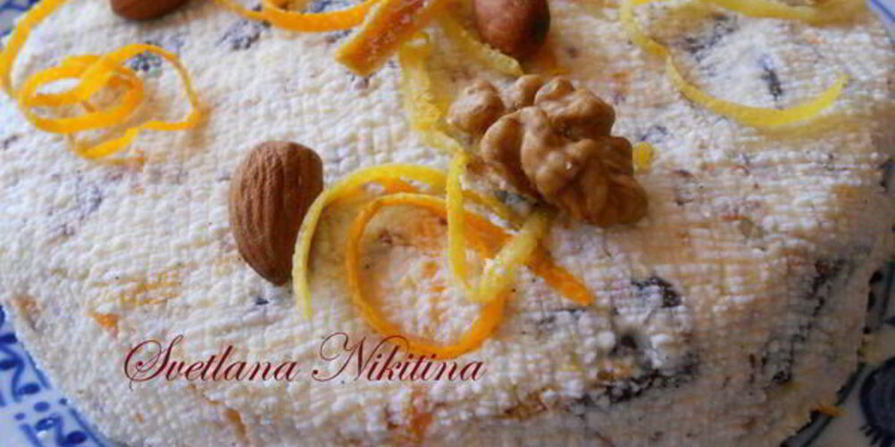 Рецепт ванильная пасха с орехами