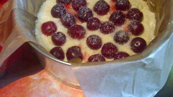 пудинг из творога с вишней