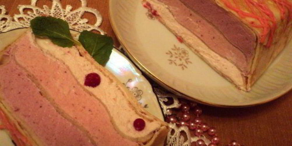 Рецепт блинный террин с ягодно-сливочным суфле