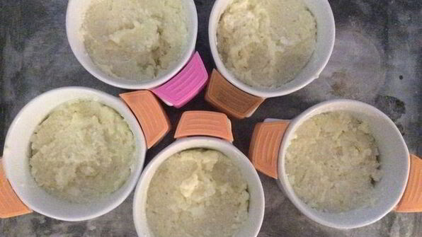 творожно-рисовые пудинги с ананасовым суфле