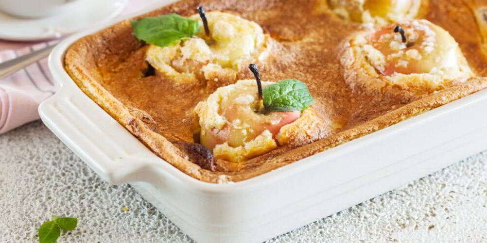 Рецепт яблоки в манном суфле