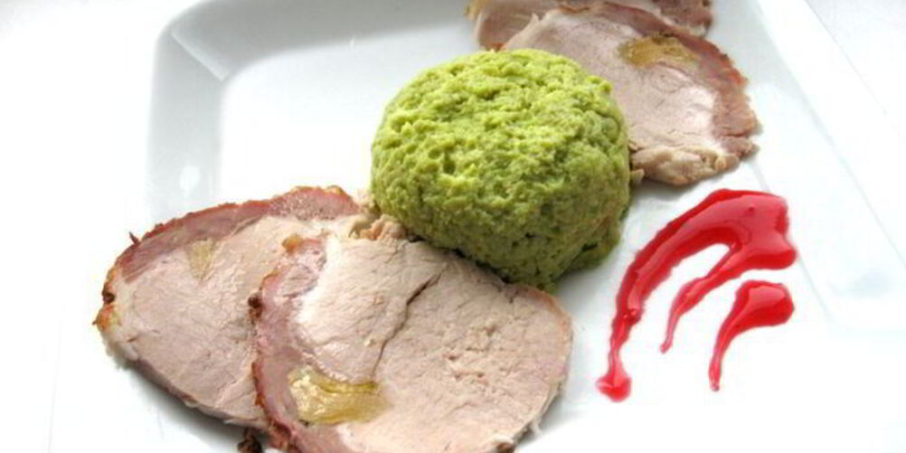 Рецепт запеченная свинина с суфле из зеленого горошка бабочки прилетели