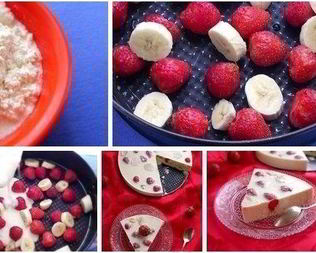 Творожно-фруктовый десерт со свежей клубникой