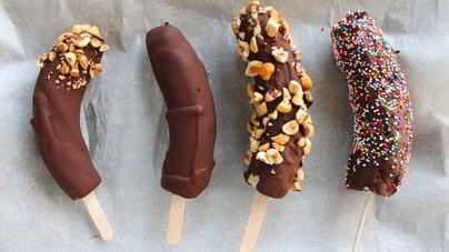 Замороженные бананы в шоколадной глазури