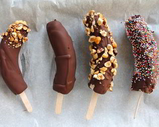 Замороженные бананы в шоколадной глазури