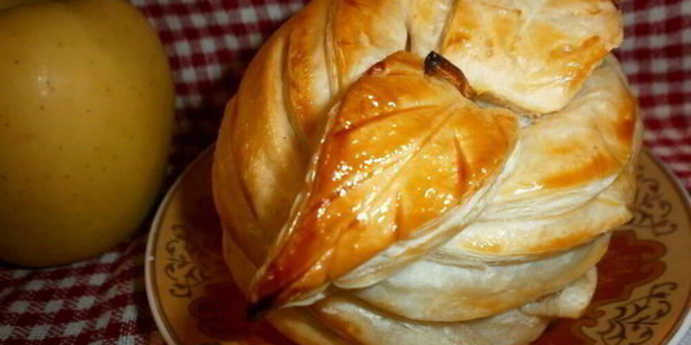 Рецепт запеченное яблоко с карамелью